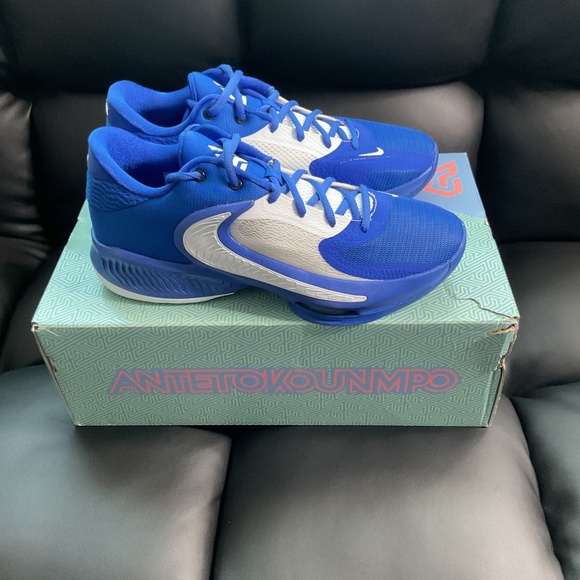 Nike Zoom Freak 4 TB Giannis "Game Royal" Blue White Basketball Shoes Men's 10 - Picture 3 of 9